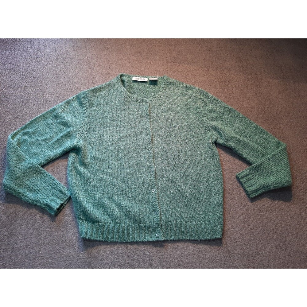 Nicole Summers Women's Sweater Long Sleeve Knit Blue Acrylic button Up